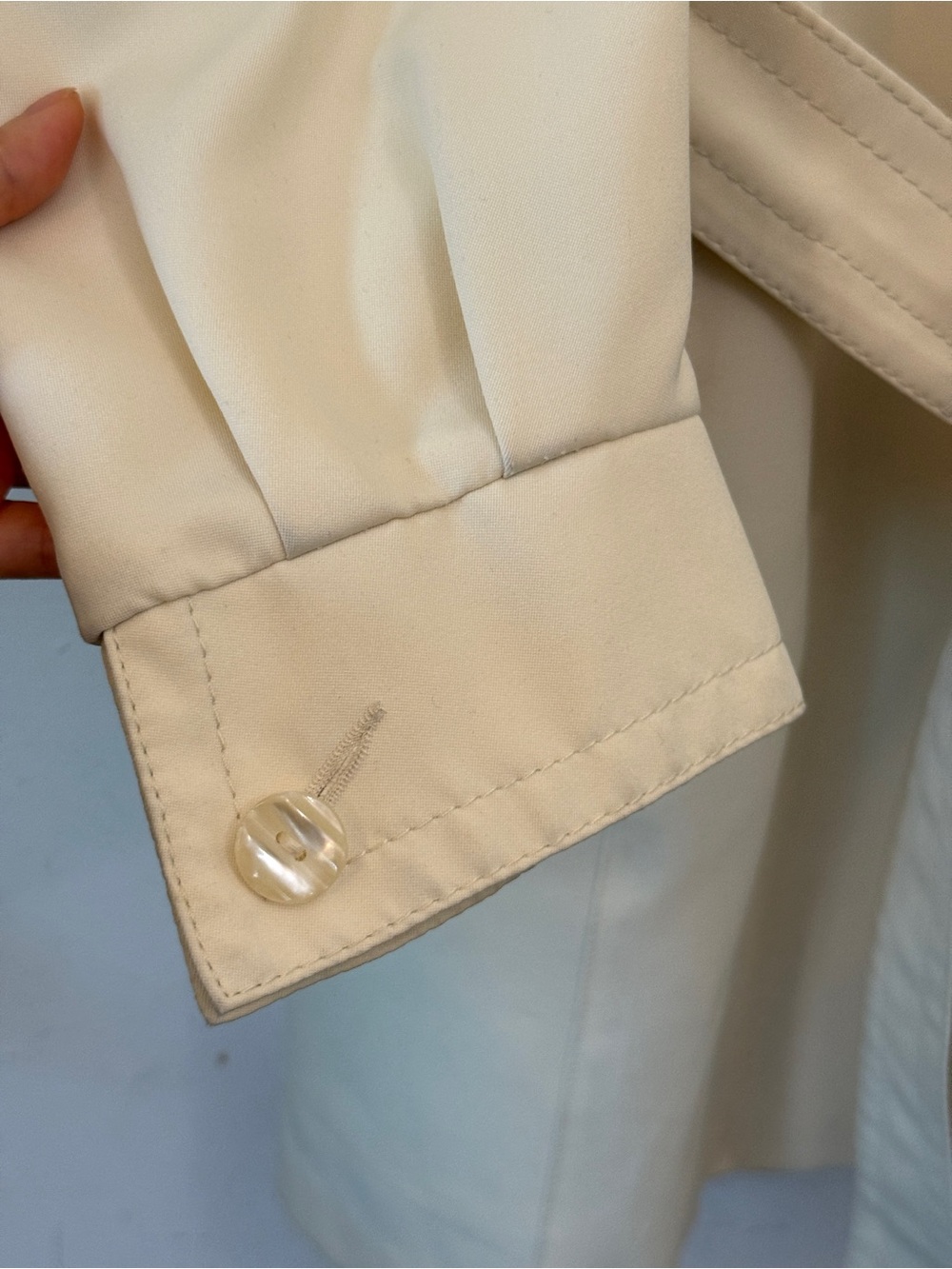 Vintage Women’s Cream Belted Trench Coat S - Picture 3 of 8